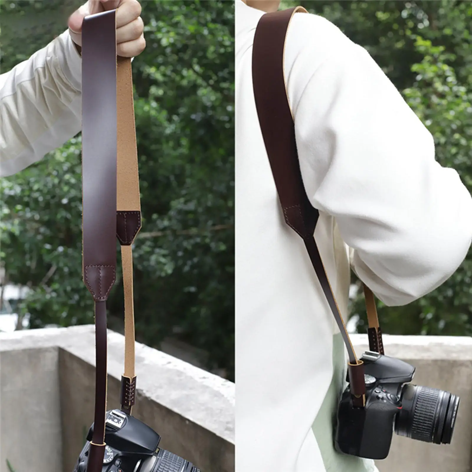 Camera Shoulder Neck Belt Comfortable Convenient Portable Vintage PU Leather for Slr DSLR Digital Camera Women Men