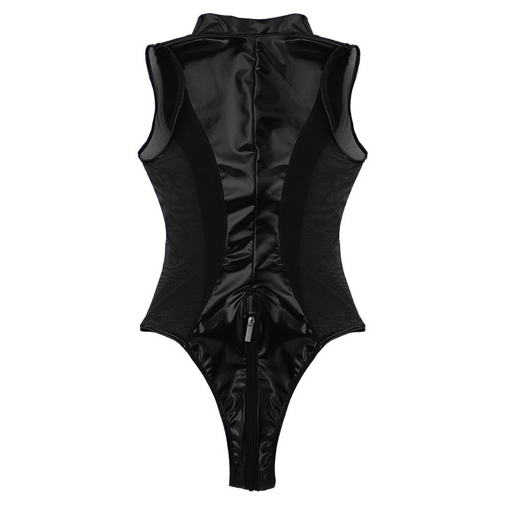 Sexi Women Sexy Lingerie Dress Latex Bodysuit Motocross Clothing Jacket  with Zipper Erotic Faux Leather Catsuit Sex Body Suits | AliExpress