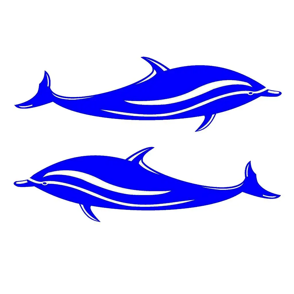 2 Dolphins Stickers Vinyl Decals for Car,Boat,Bathroom,Window,Wall