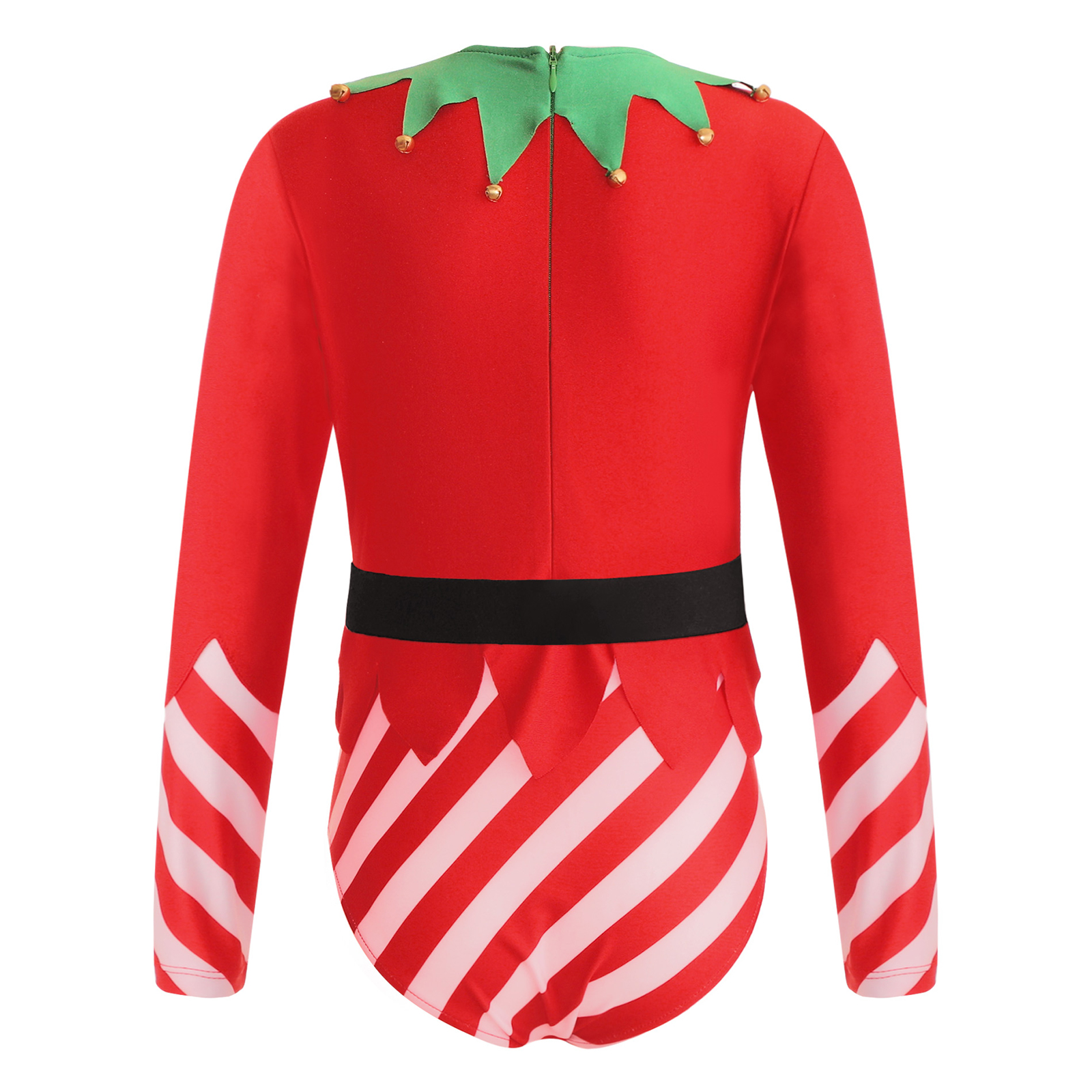 Kinder Mädchen Weihnachten Elf Santa Kostüm Langarm Streifen Gymnastik Trikot Ballett Tanz Overall Weihnachten Neujahr Party Tanz kleidung – Detail 9