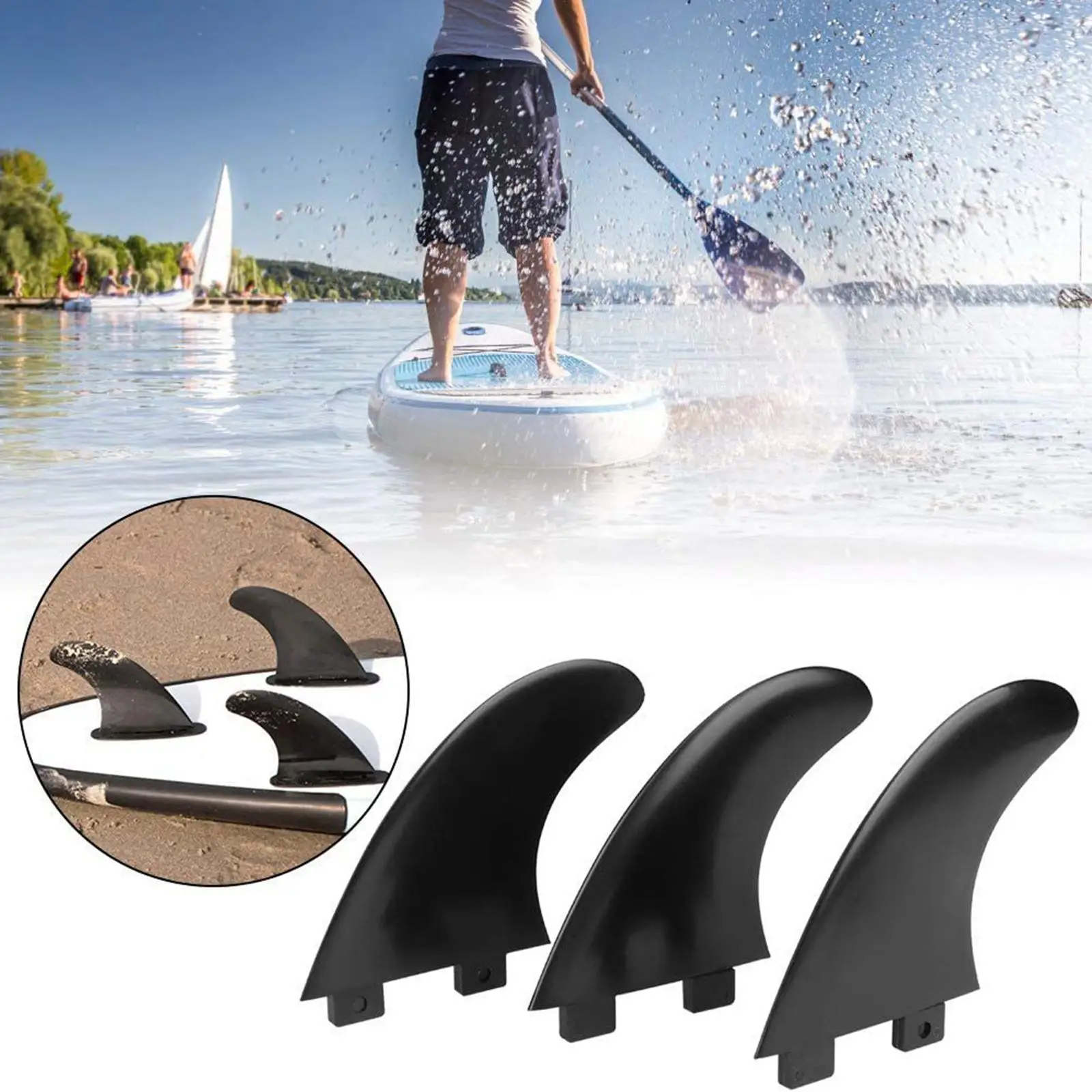 3x Surfboard Fin Paddleboard Fin Detachable Longboard Center Surfing Fin for Water Sports ,Foam Surfboard Dinghy Paddleboards