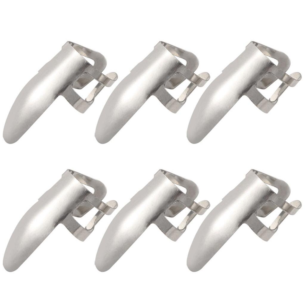 6x Finger Stainless Steel Plectrums Guitar Banjo Ukulele Picks Plectrums Set