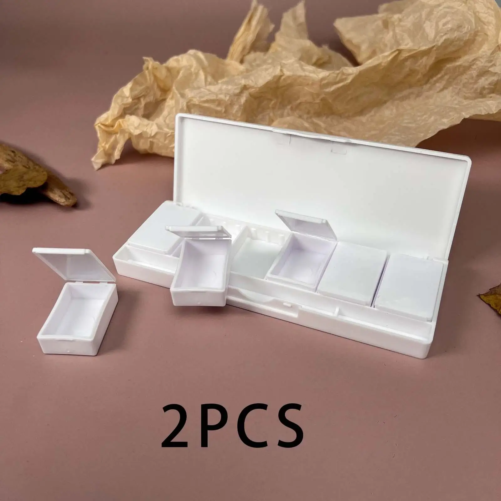 2Pcs Empty Refillable Container DIY 6 Grids Paint Boxes Empty Makeup Storage Box for Concealer Beauty Cosmetic Eyeshadow Blusher