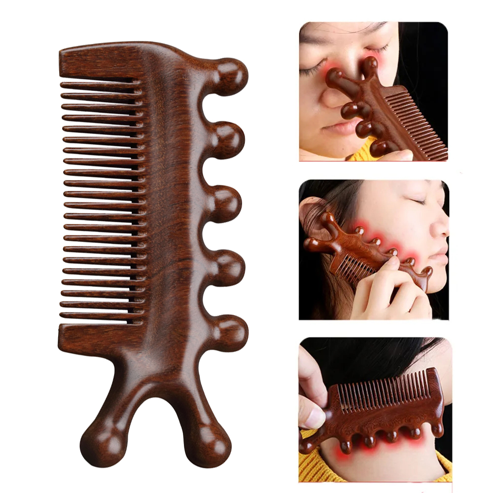 Best of Meridian Massage Comb Sandalwood Head Meridian Scalp Massager Body Guasha Tool Anti-static Comb Eye Shoulder Neck Massager Reviews & Tips