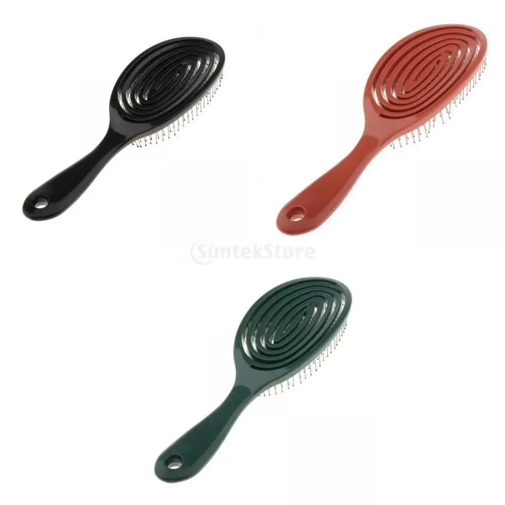 3Pieces Comb Hair Brush W/ Handle for Curly  Salon Thin & Anti-knot