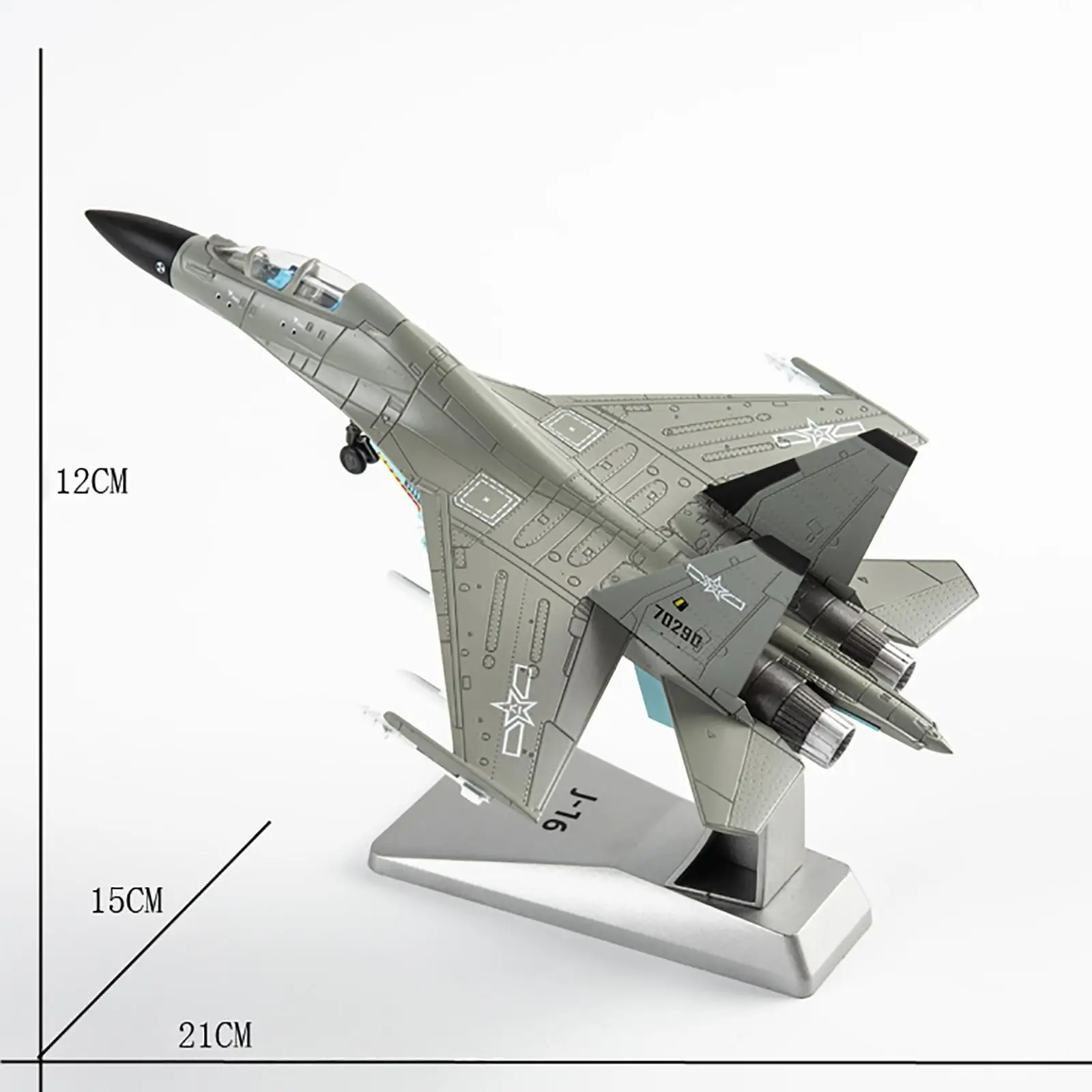 Simulation 1/100 J-16 Metal Fighter Model with Display Stand Desk Decor Souvenir Ornaments Plane Aircraft Airplane Toys