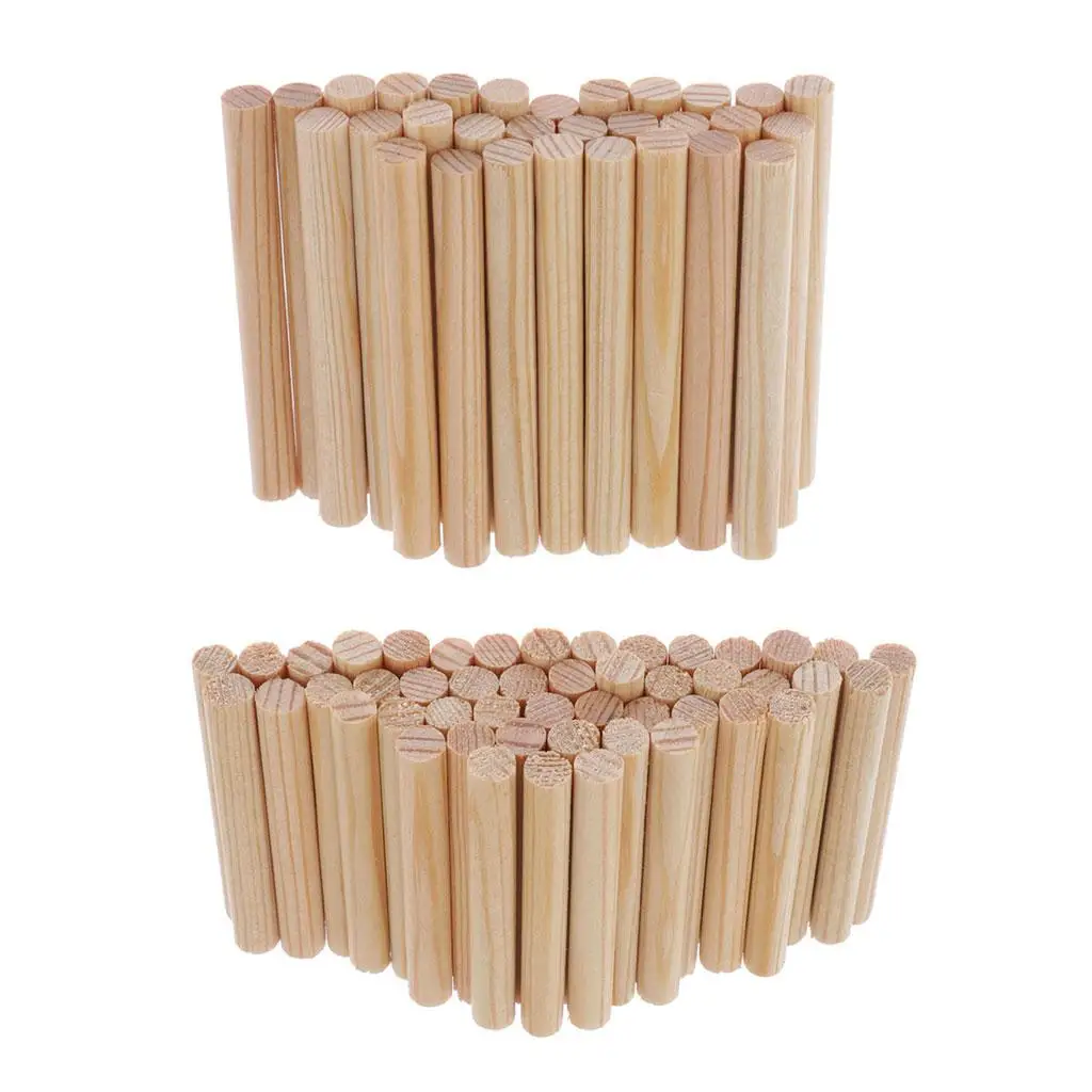 Wooden Dowel Rods Pinewood Dowels - Round Wood Dowels for Crafts - Unfinished Natural Wood Dowels for Wedding 