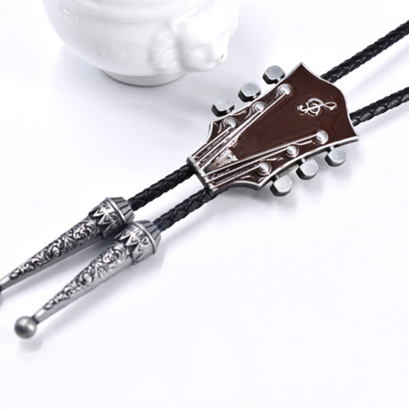 Western Bolo Krawatte Gaitar Bolo Krawatte Cowboy Leder Krawatte Moranse Bolo Krawatte Gaitar Musik Halskette Pullover Kette Halskette Dxaa – Detail 4