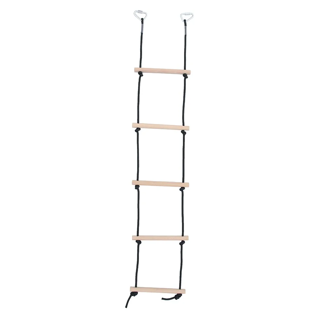 indoor and outdoor Climbing Rope Ladder Hanging Wooden Ladder with Clip Hook