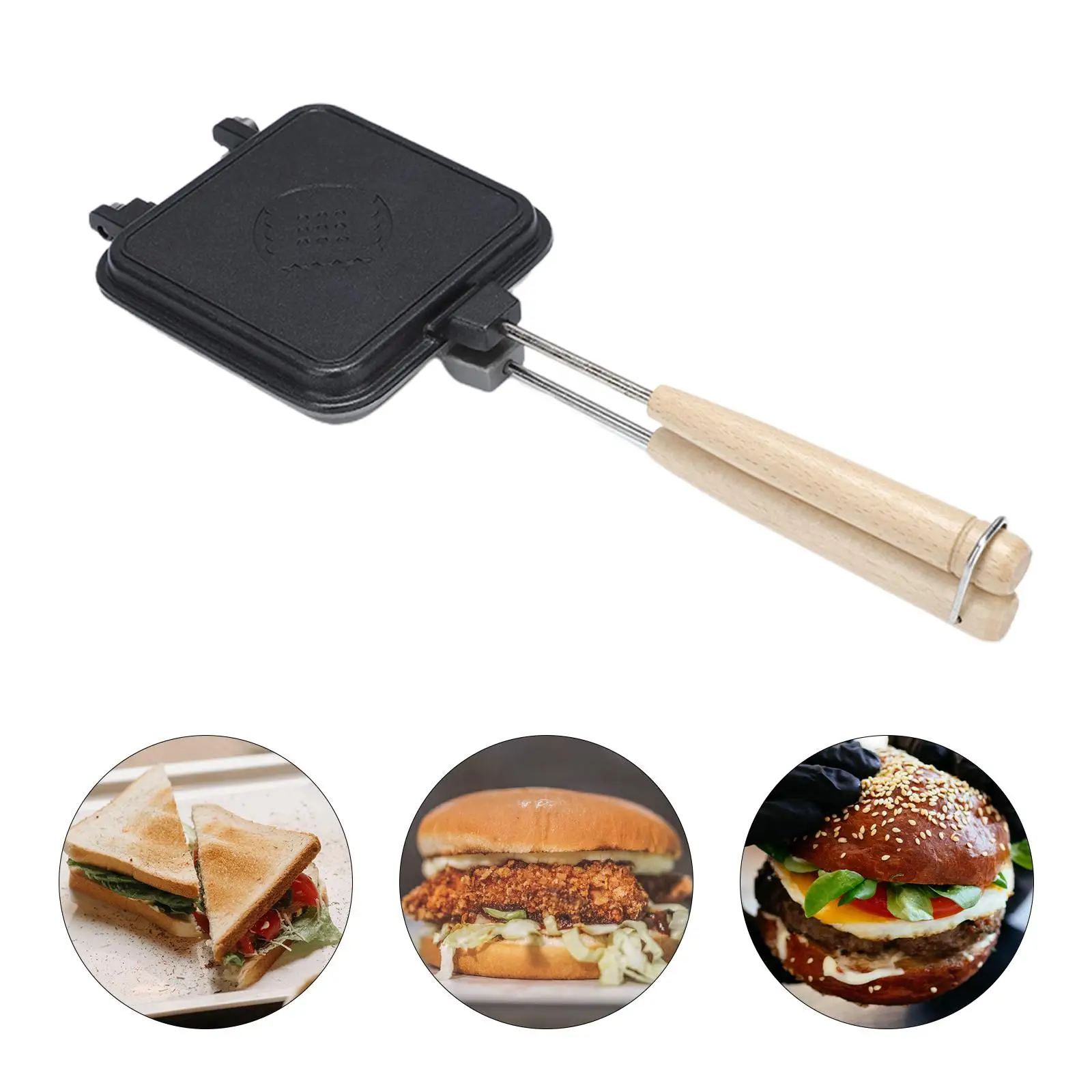 Sandwich Pan Pancake Maker Multifunction Kitchen Tools Easy to Clean Plate Cast Iron for Muffins Breakfast Sandwich Lunch Cafe