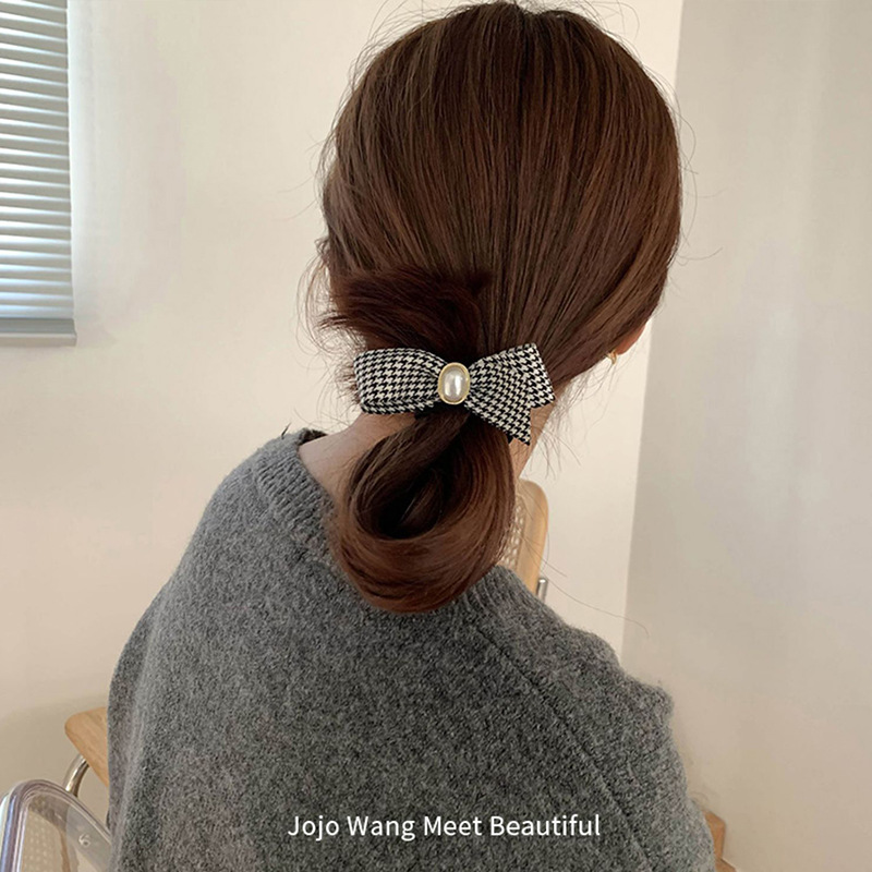 Koreanische Mode Kamelie Blume Hahnentritt Gitter Hinterkopf Haarnadel Big BB Pony Clip Dickdarm Kreis Haar Zubehör – Detail 2