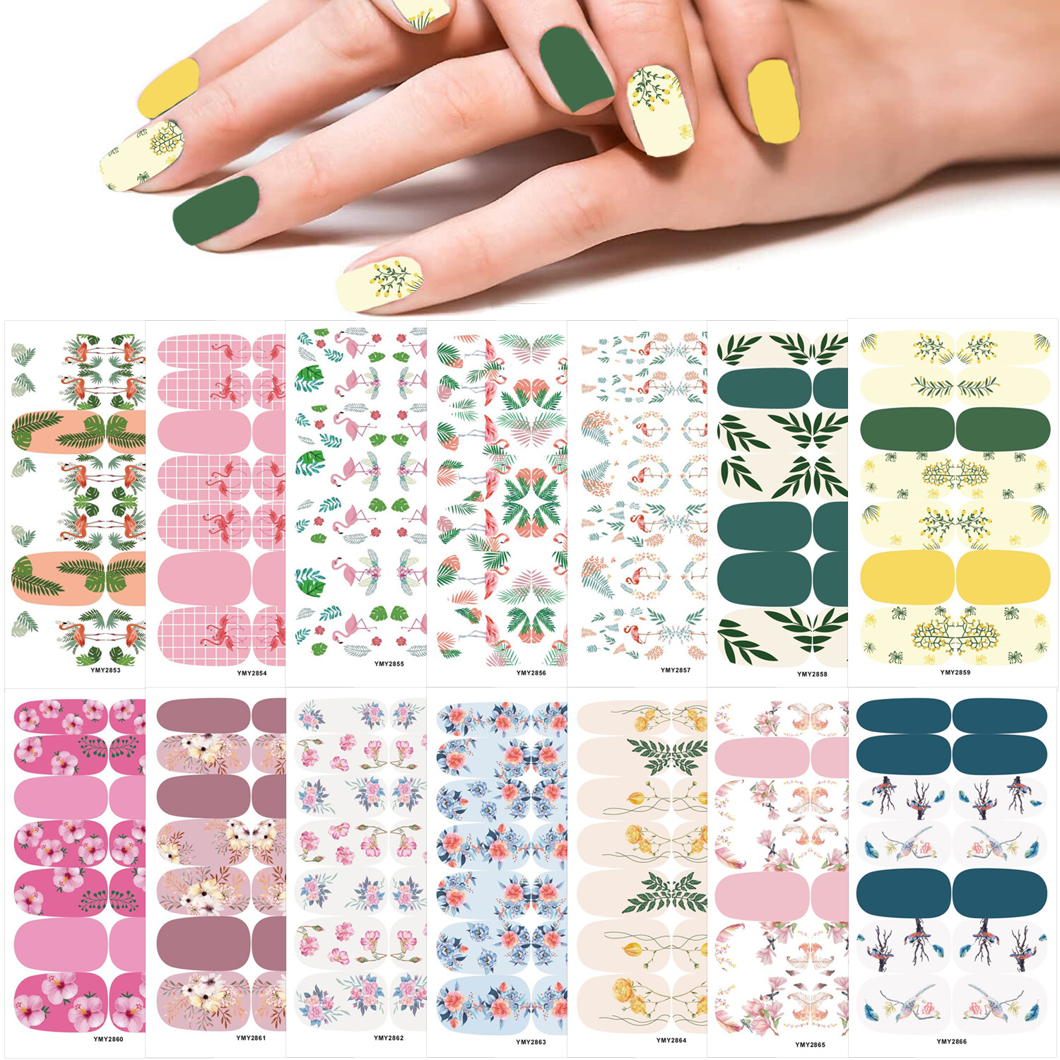 Best of Baking Free 14 Tips Forest Series Nail Art Accessories Stickers Nail Stickers Cartoon Flamingo And Flowers Nail Stickers Reviews & Tips