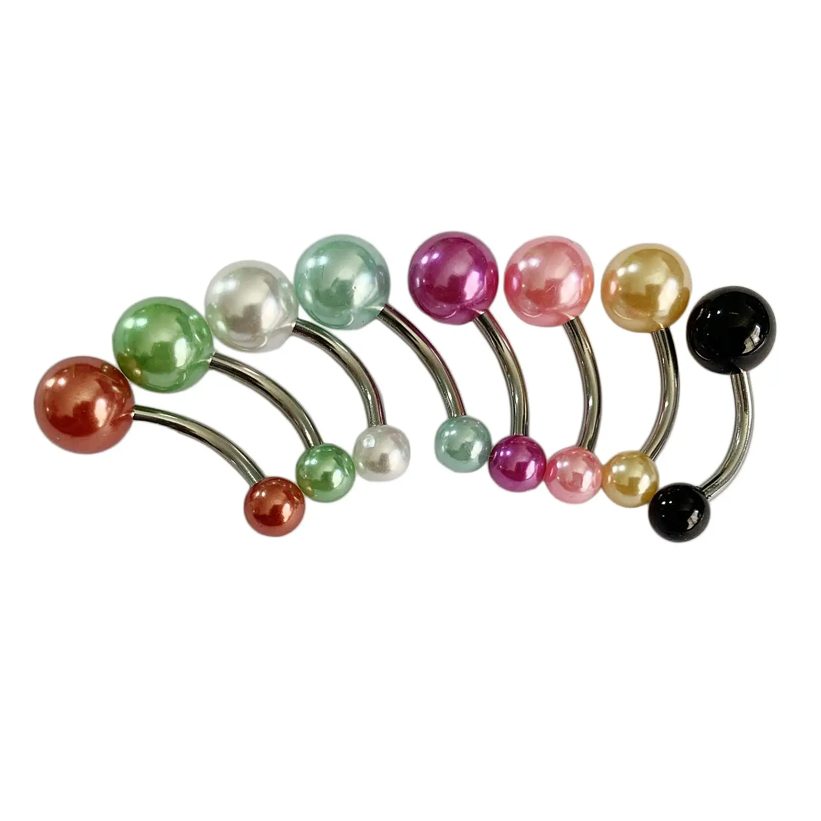 8x Belly Button Rings Easy to Wear Comfortable Hip Rock 10mm 1.6mm Fashion Acrylic Body Piercing Jewelry for Women Men
