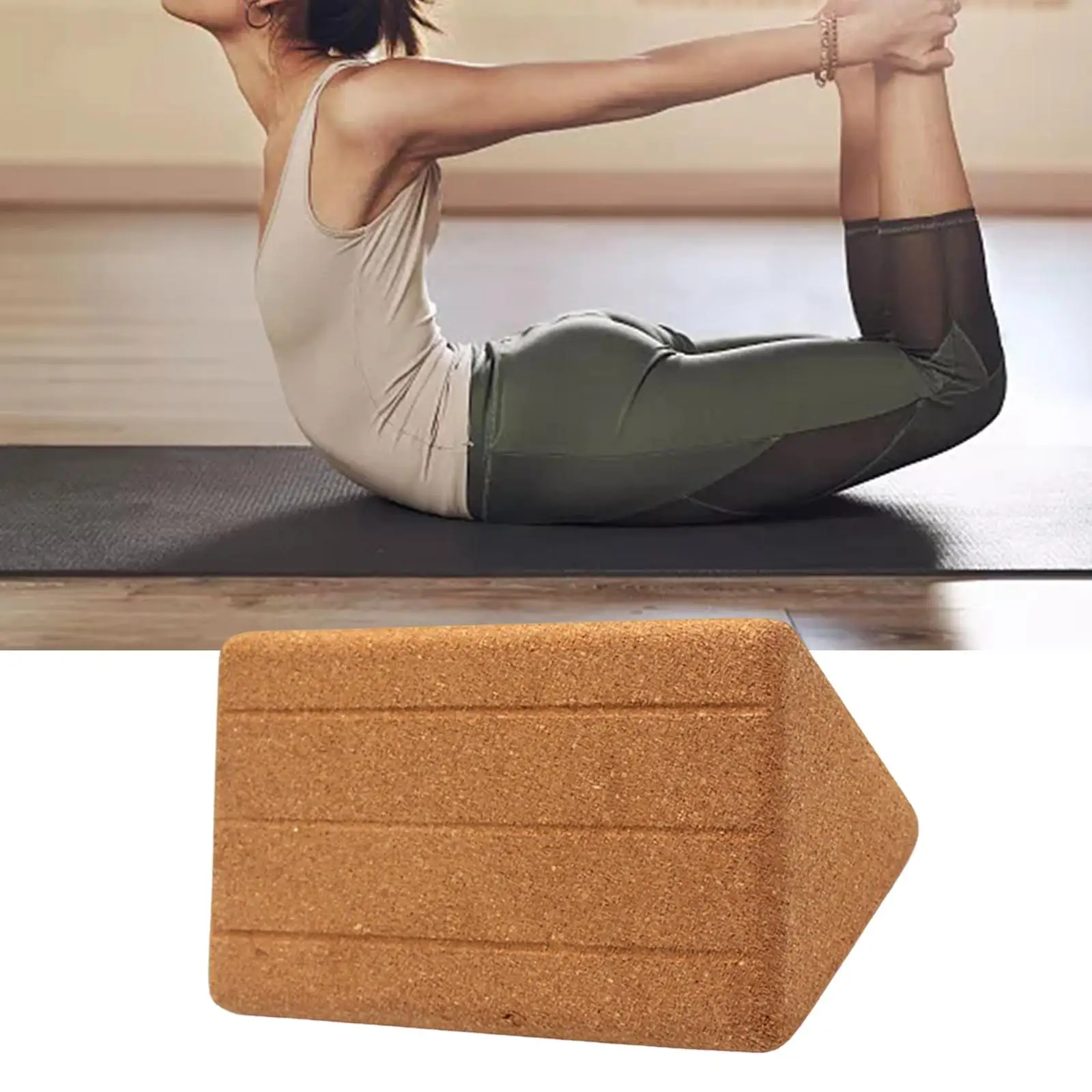 Yoga Block Cork Sport Home Gym Exercise Wood Yoga Brick  Block for Indoor Sports Exercise Workout Fitness