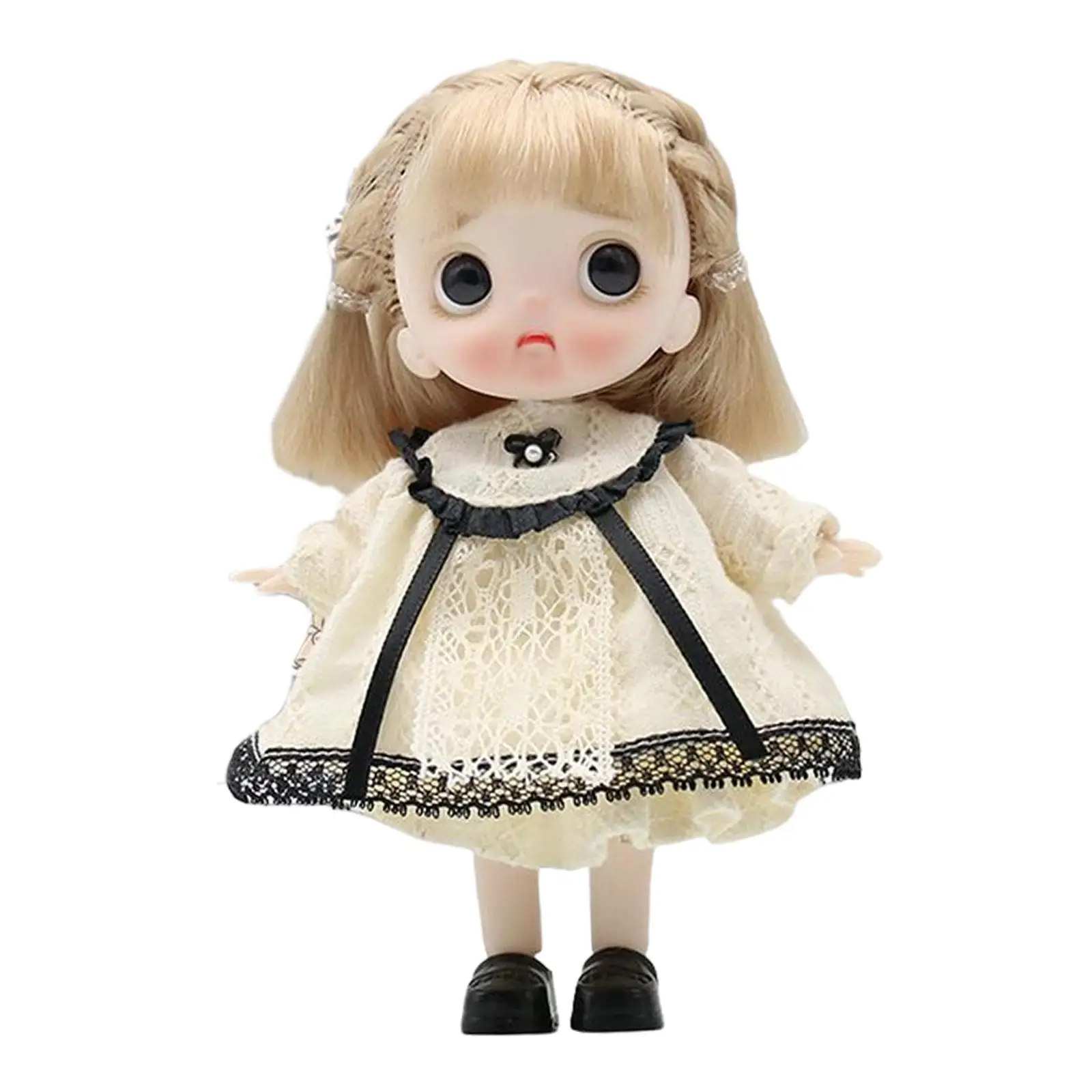 Mini Ball Jointed Baby Doll Dress up Accessories Bendable 14cm Kids Girls Toys makeup Doll for Birthday Graduation Gifts