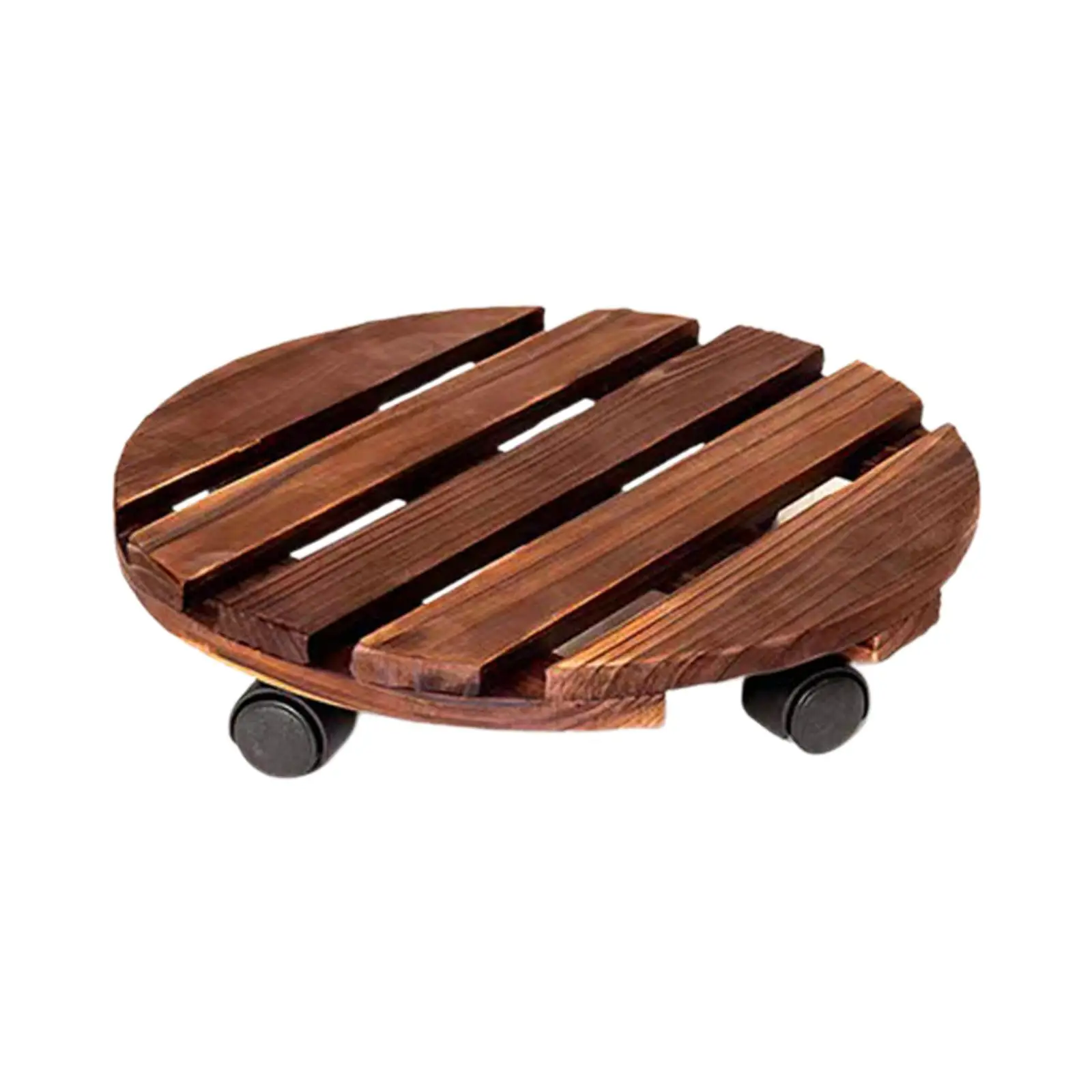 Planter Tray Wood Flower Pot Stand Plant Rack on Rollers Roller Flower Plant Pot Holder for Patio Indoor Outdoor Balcony Barrels