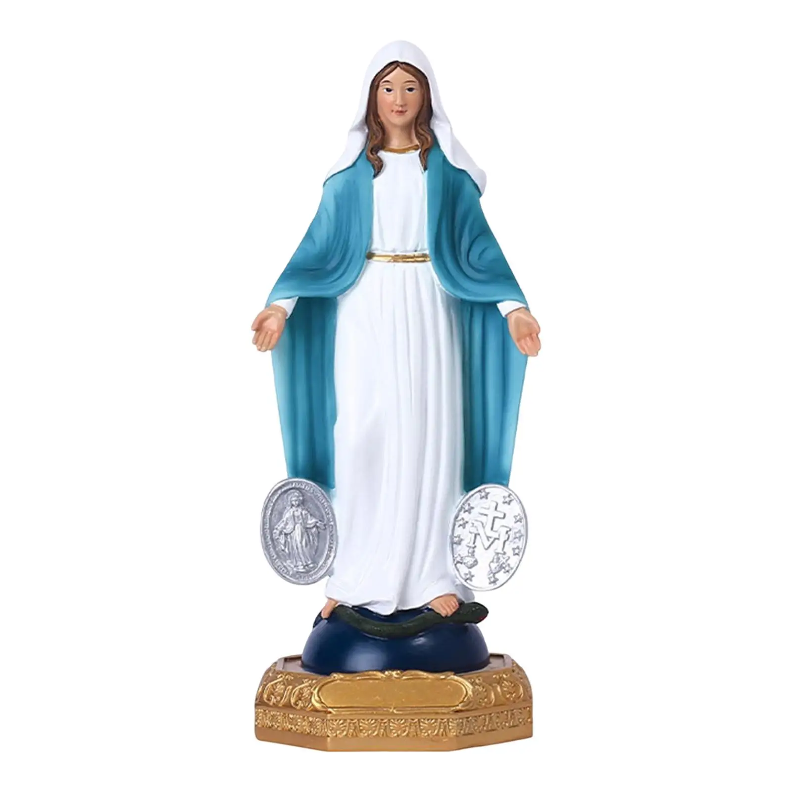 Virgin Mary Statue Statuette Catholic Virgin Mother Mary Statue Standing Statue for Table Bookshelf Home Bedroom Religious