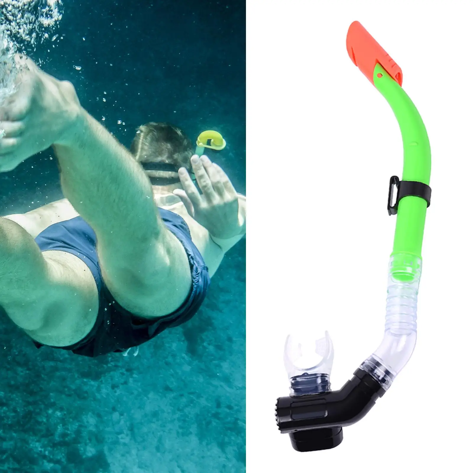 Semi Dry Snorkel Tube Comfortable Mouthpiece for Water Scuba Swimming Training Diving Snorkeling