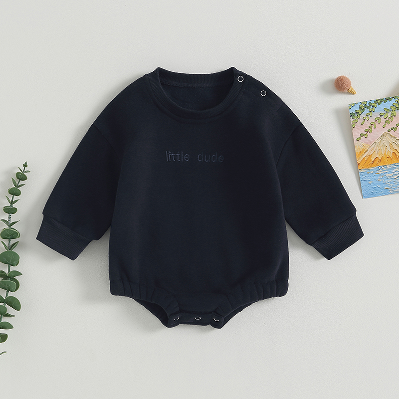 Neugeborene Baby Kleidung kleine Dude Bubs Sweatshirt Blase Stram pler Fleece Pullover Herbst Winter Outfit – Detail 10
