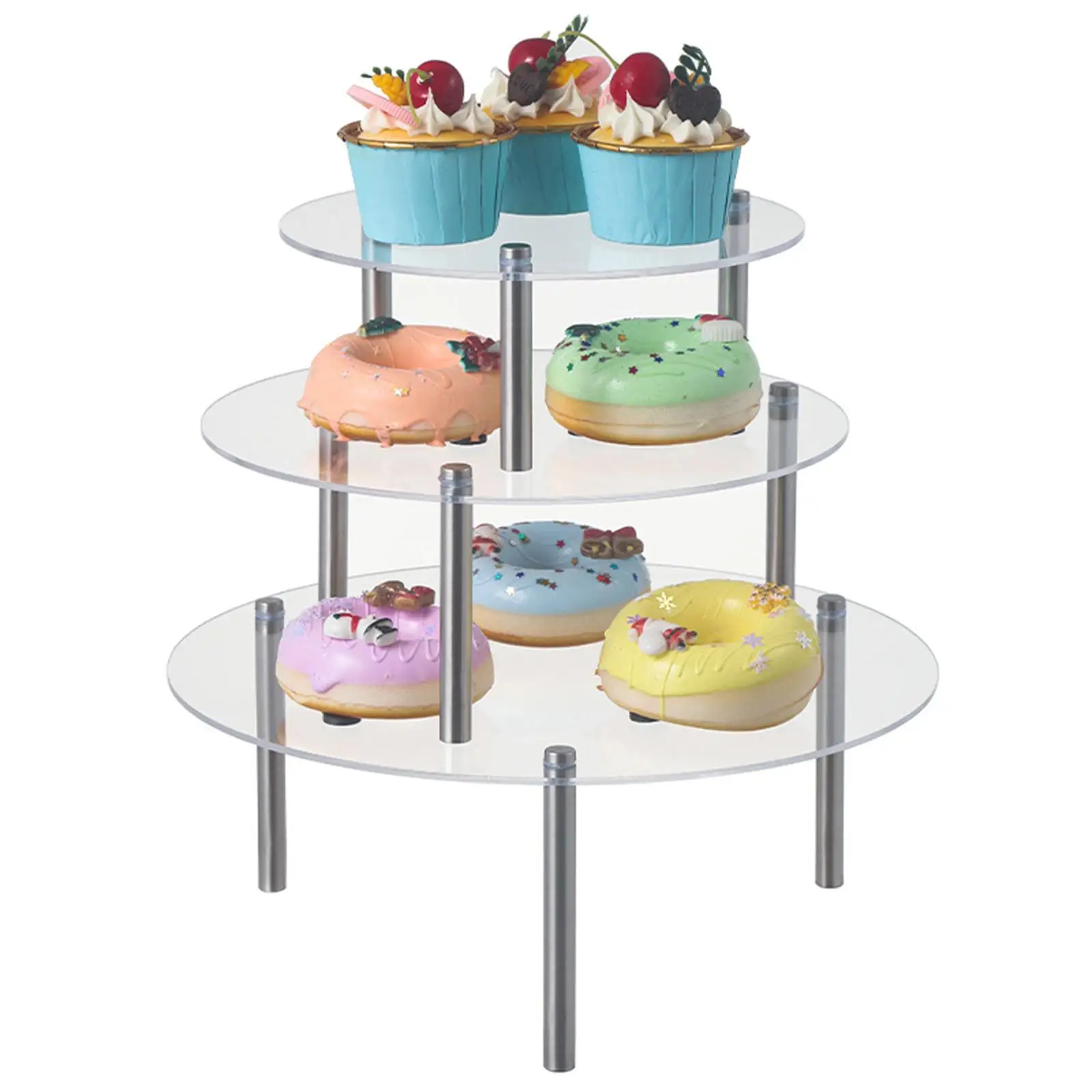 3 Tier Acrylic Cake Stand, Cupcake Holder, Dessert Rack, Transparent Cupcake