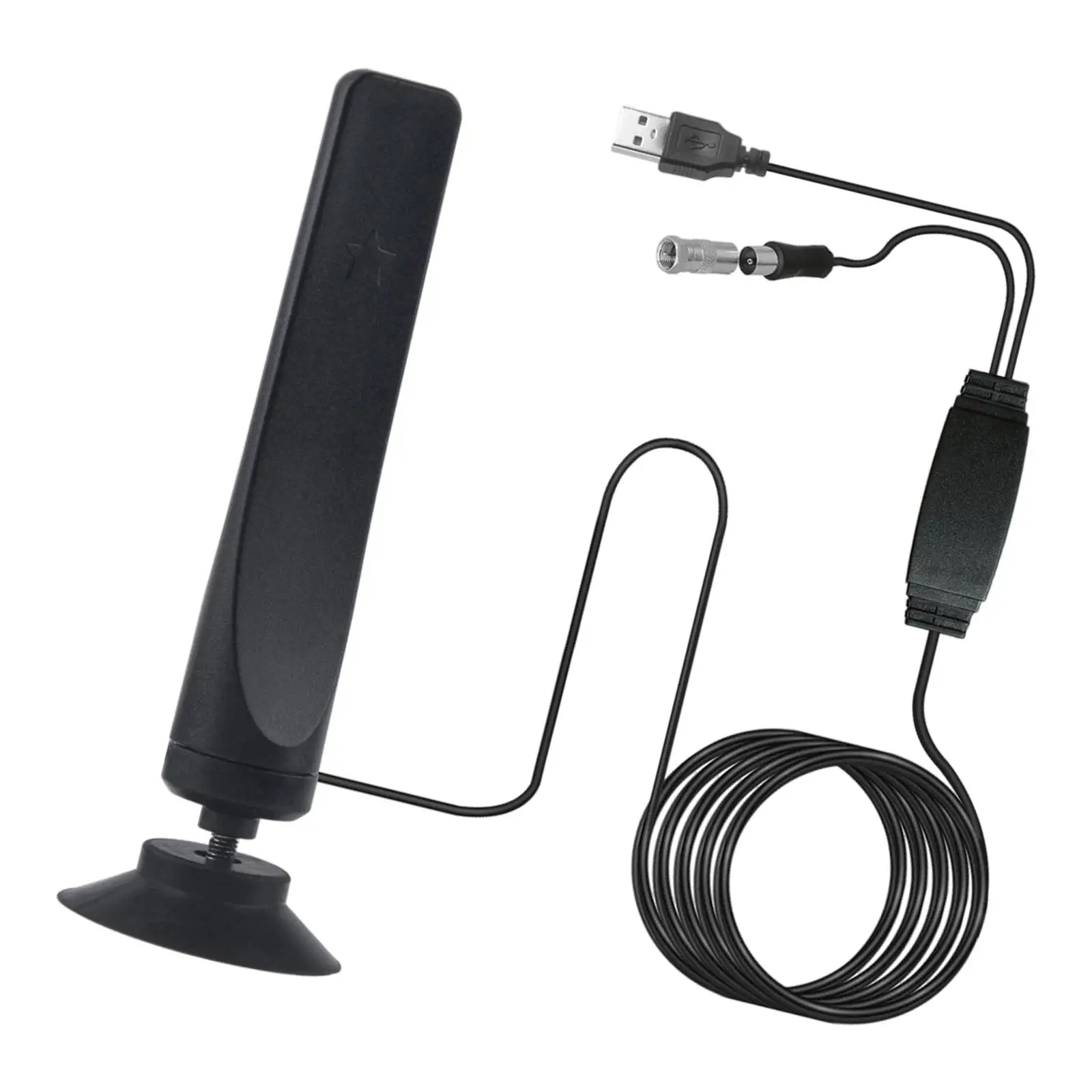 Indoor  Antenna Detachable 1080P F Head with Amplifier for -T2 Digital Signal Receiver 9.8ft Coax Cable Easy to Install