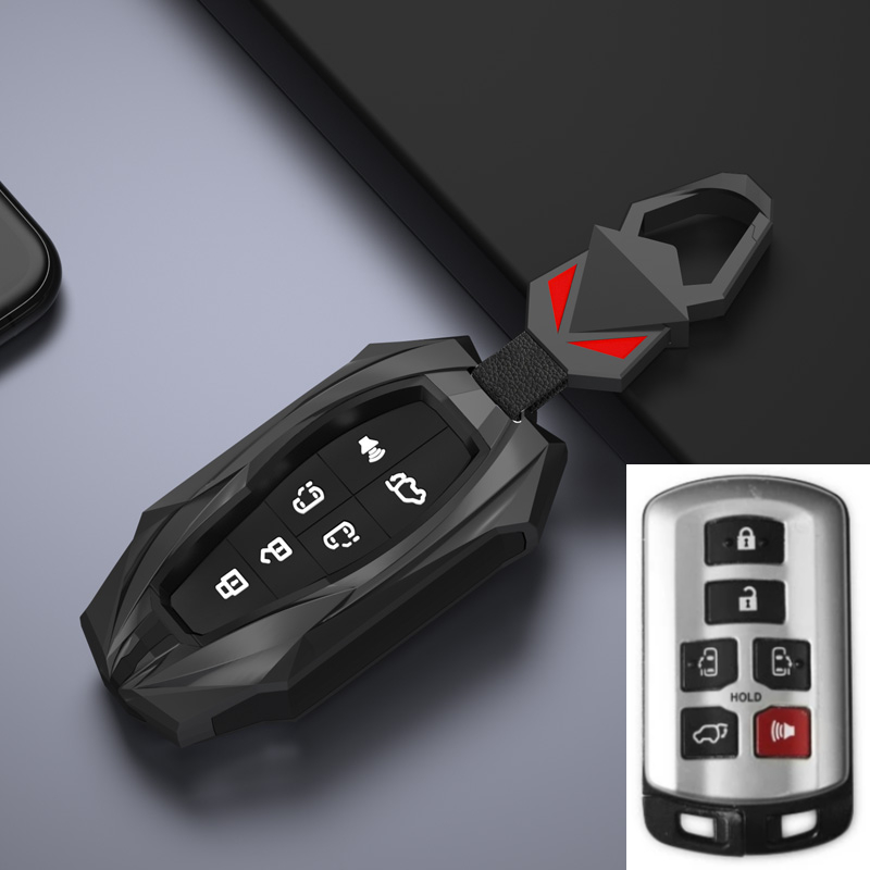 Custodia per chiave auto in lega di zinco per Toyota Sienna 2011-2020 Key Tacoma Smart Keyless Remote Keychain Protector 6 Button Key Bags - Saf5cac59da6140099c2b50aaf415cf6fz