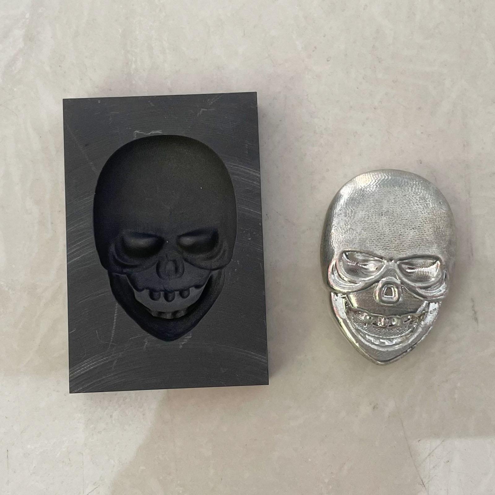 3D Graphite Ingot Mold Skull Metal Gold Silver Copper Tin for Melting Casting Refining