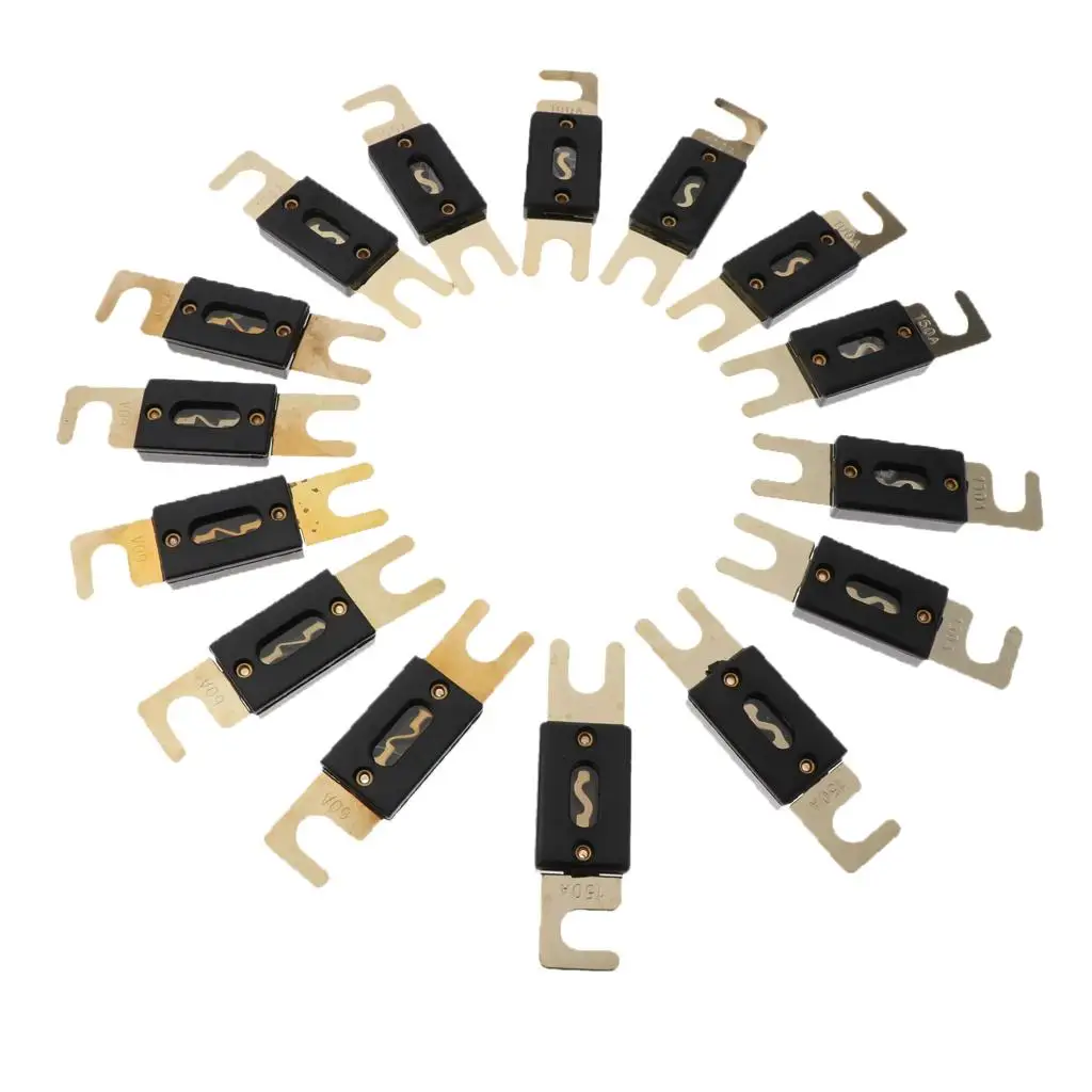 15 Pieces Car Audio Install/100A/150A Gold  ANL Type Fuses