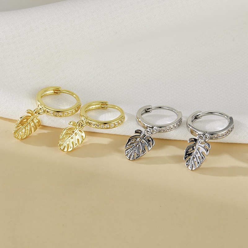 REETI 925 Silber Ohrringe Einfache Blatt Creolen Für Frauen Geschenk Ohrringe Modeschmuck Aretes de mujer – Detail 4