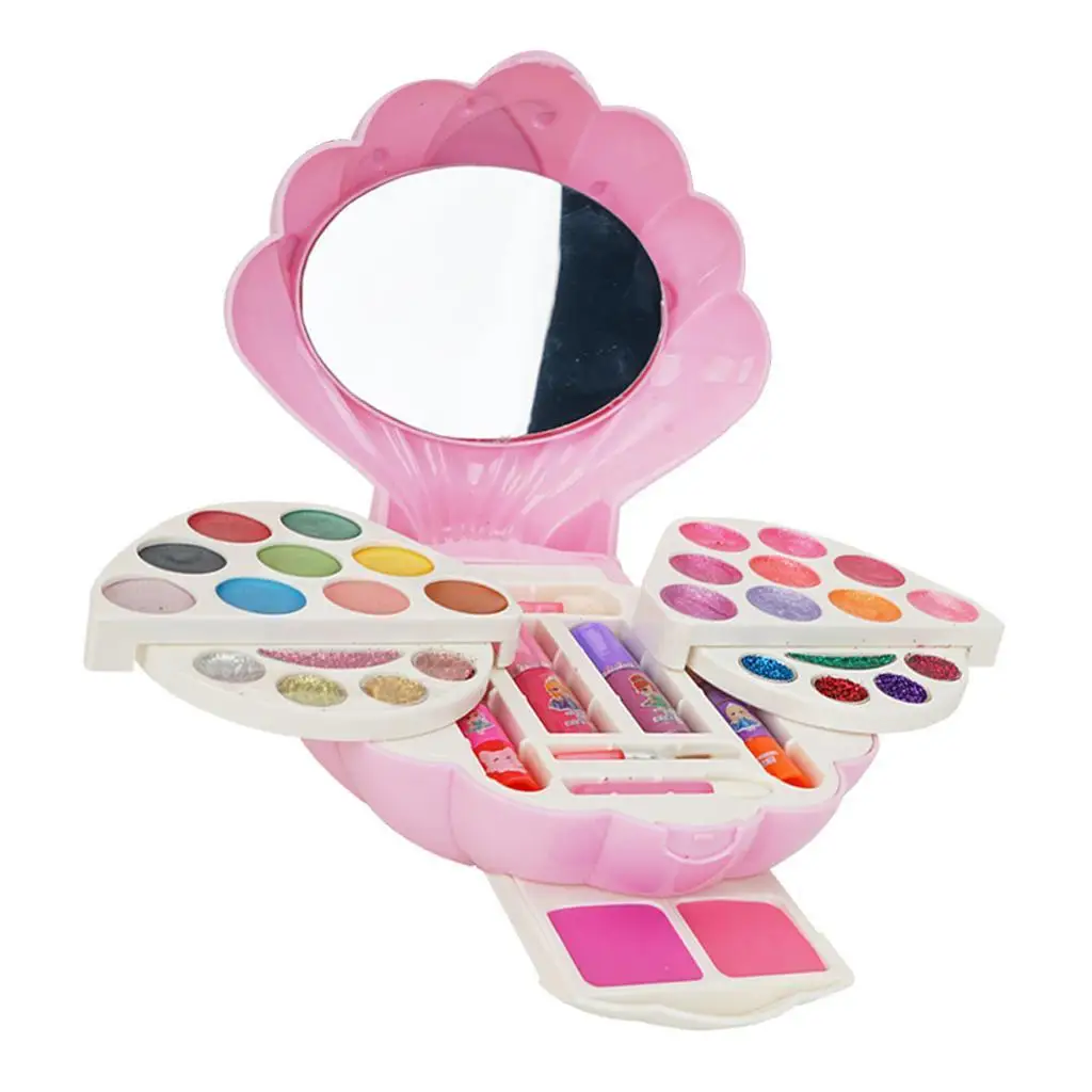 Kids Makeup Set for Girls Real Washable Cosmetics Kit Children Play