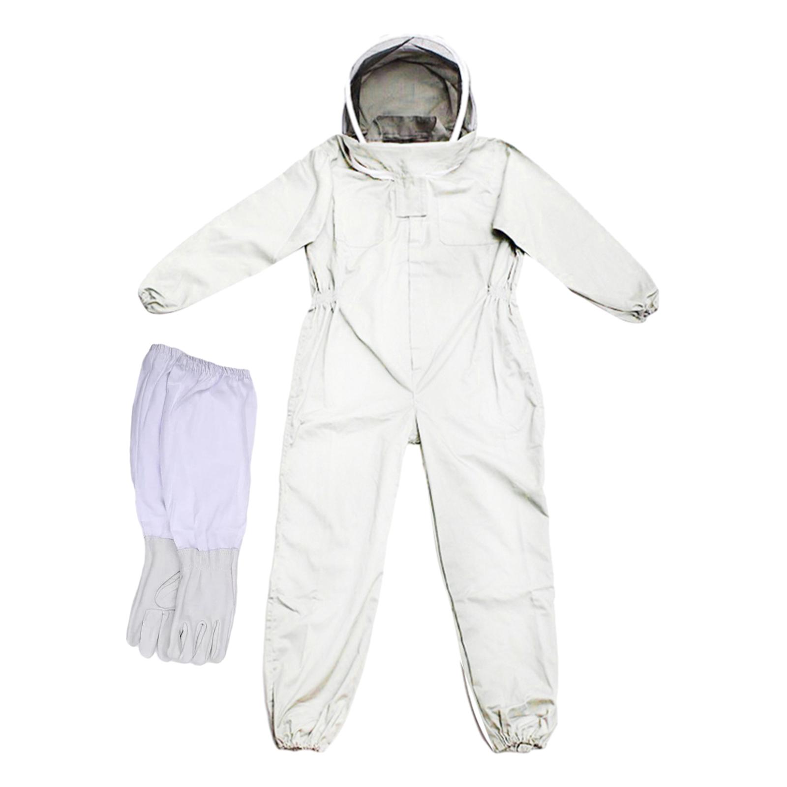 Beekeeping Suit, Farm Keeping Smock Suit with Gloves Jumpsuit with Ventilated