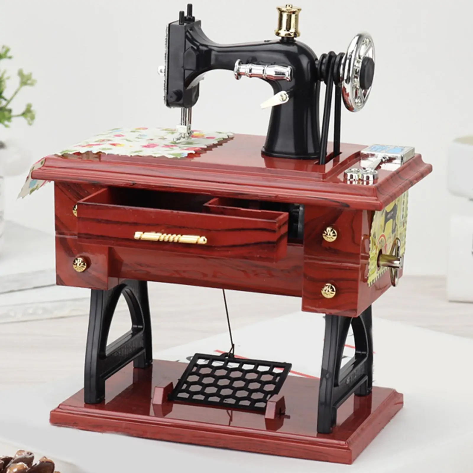Mini Sewing Machine Music Box Mechanical Music up for Birthday Gift