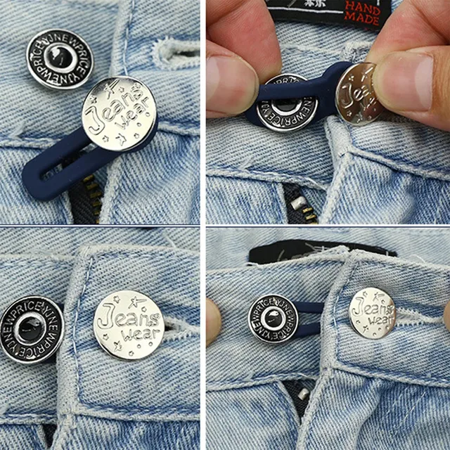 1/5/10PCS Metal Button Extender For Pants Jeans Free Sewing Adjustable  Retractable Waist Extenders Button Waistband Expander - AliExpress