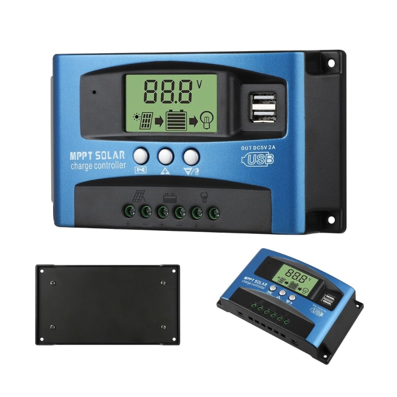 Nombre 4, Controladores solares MPPT 100A 80A 60A 50A 40A 30A Dual USB Display LCD 12V 24V Regulador de painel de célula solar