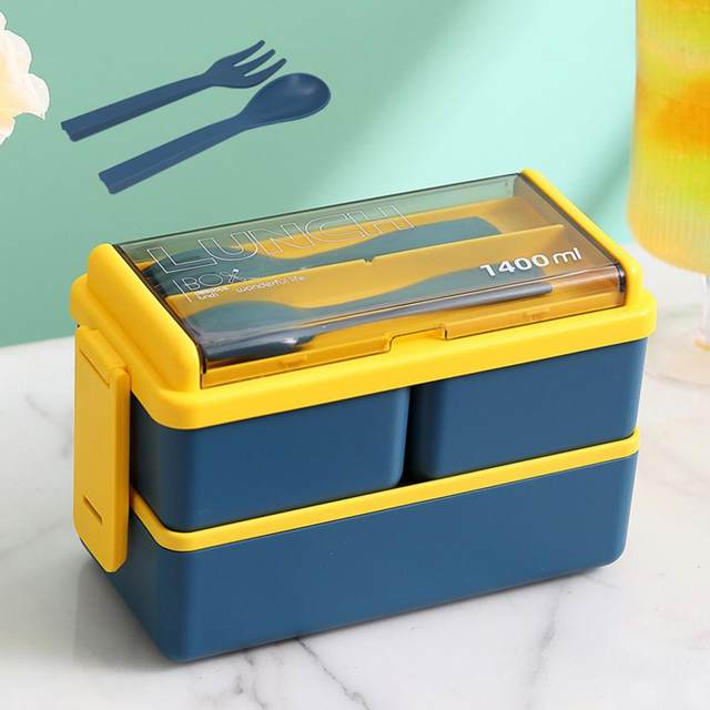 Original Bento Box Lunch Box Japanese Style 2 Layer Food Containers with  Utensils Spoon and Fork Bun…See more Original Bento Box Lunch Box Japanese