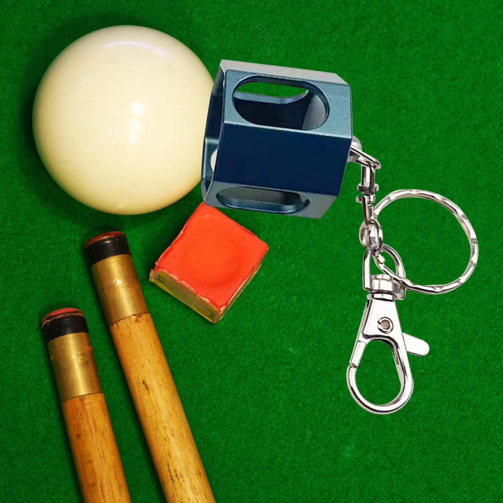 Billiard Cue Chalk Holder Chalk Pocket with Keychain Lightweight Billiards