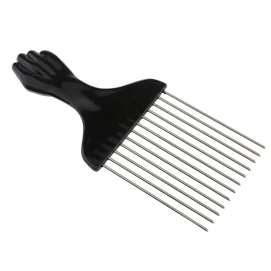 10x Fist Shaped Handle Afro Hair  Comb Stainless Steel Wide  Barber Styling Curly Hair Comb