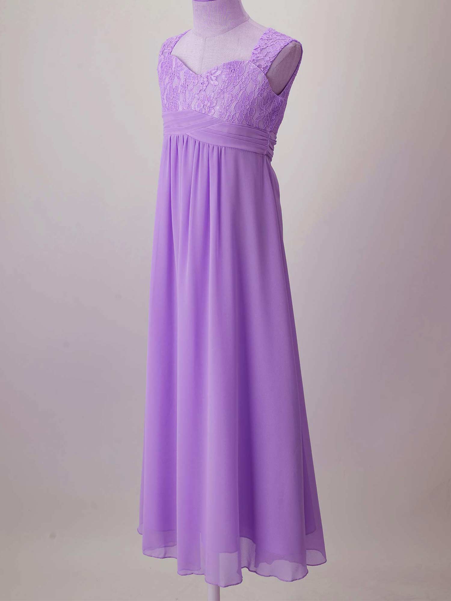 4-16Yrs Mädchen Ärmellosen Chiffon Spitze Party Kleider Blume Mädchen Kleid Pageant Hochzeit Brautjungfer Geburtstag Prinzessin Maxi Kleid – Detail 7