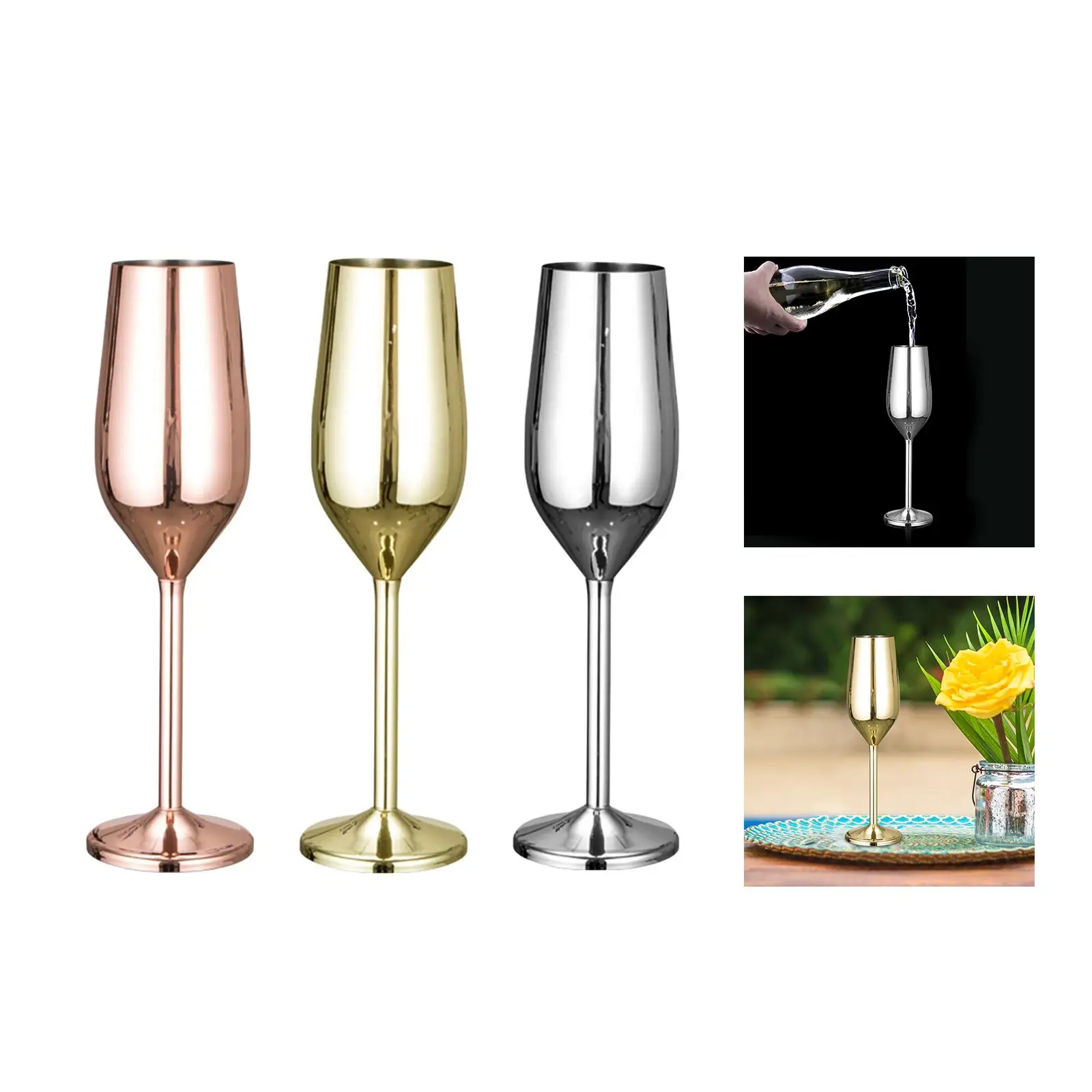 Unique Champagne Flute Ornament Goblet Cup for Tabletop Wedding