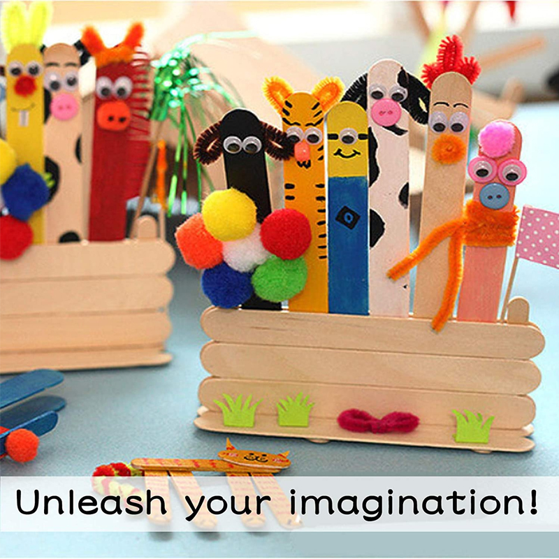 Description Picture 3 of itemWood Craft Sticks Ice Cream Sticks Popsicle Sticks Ideal for Building Model Kids Handicraft and Creating Craft Projects Wooden