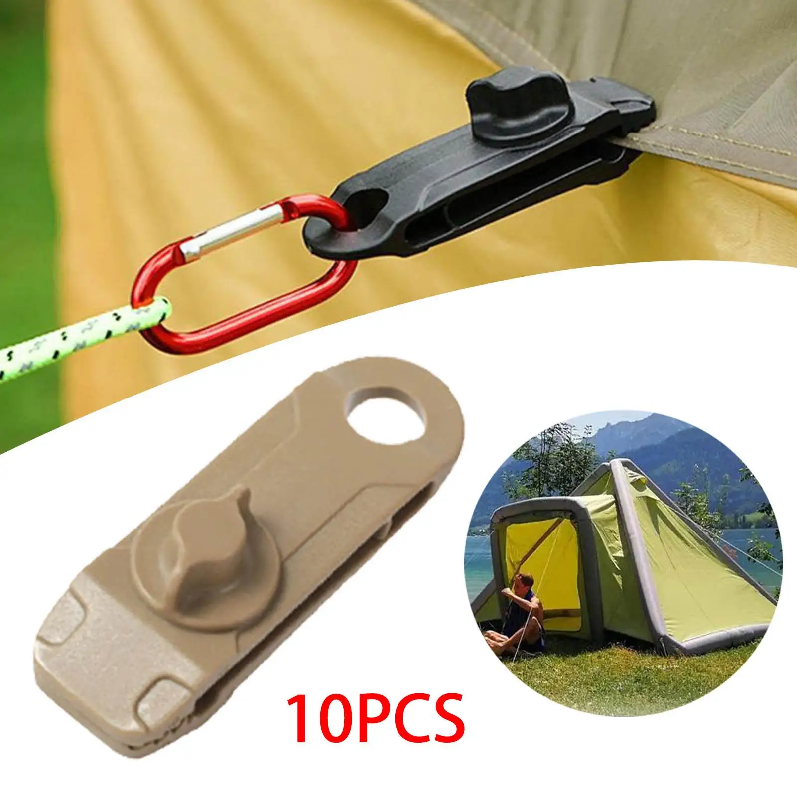 10x Multipurpose Camping Tent Clamps Outdoor Tarp Clips Heavy Duty Lock Grip for Sunshades Projector Screen Wind Rope Tarpaulin
