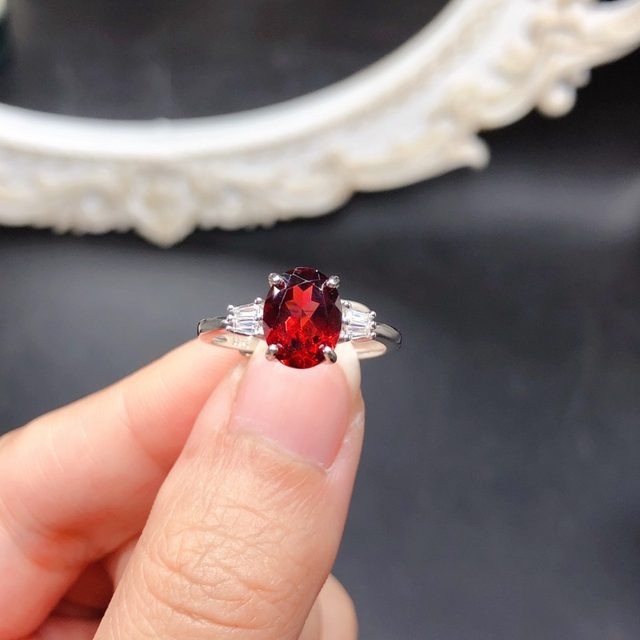 Natural Garnet Gemstone 925 Sterling Silver Ring Jewelery,Women Wear Ring Jewelery, 7 3/4 US Ring Size buying Engagement Ring