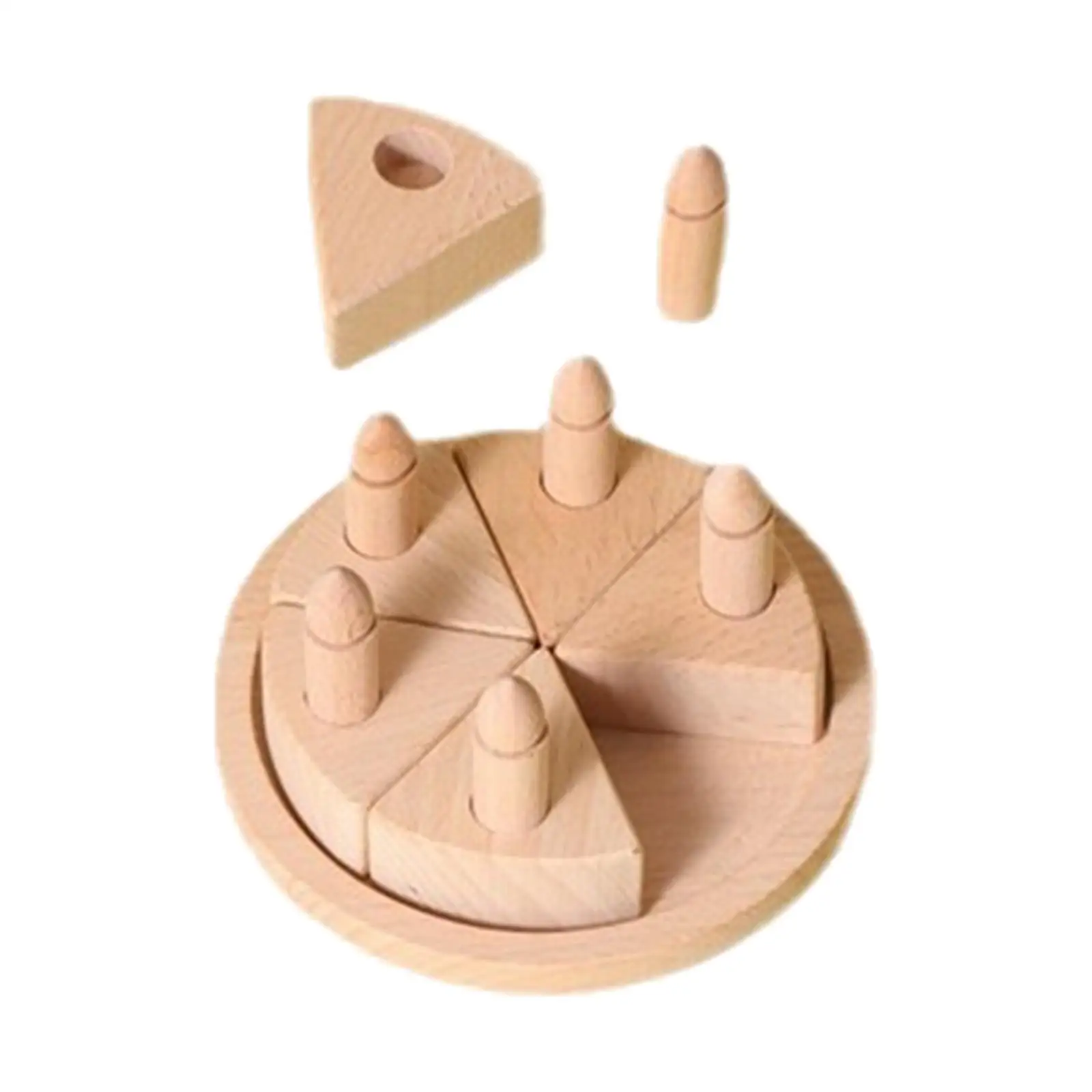 Wooden Cutting Birthday Cake Toys Birthday Fake Cake Toy Learning Educational Toddlers Cake Set for Children Birthday Gifts