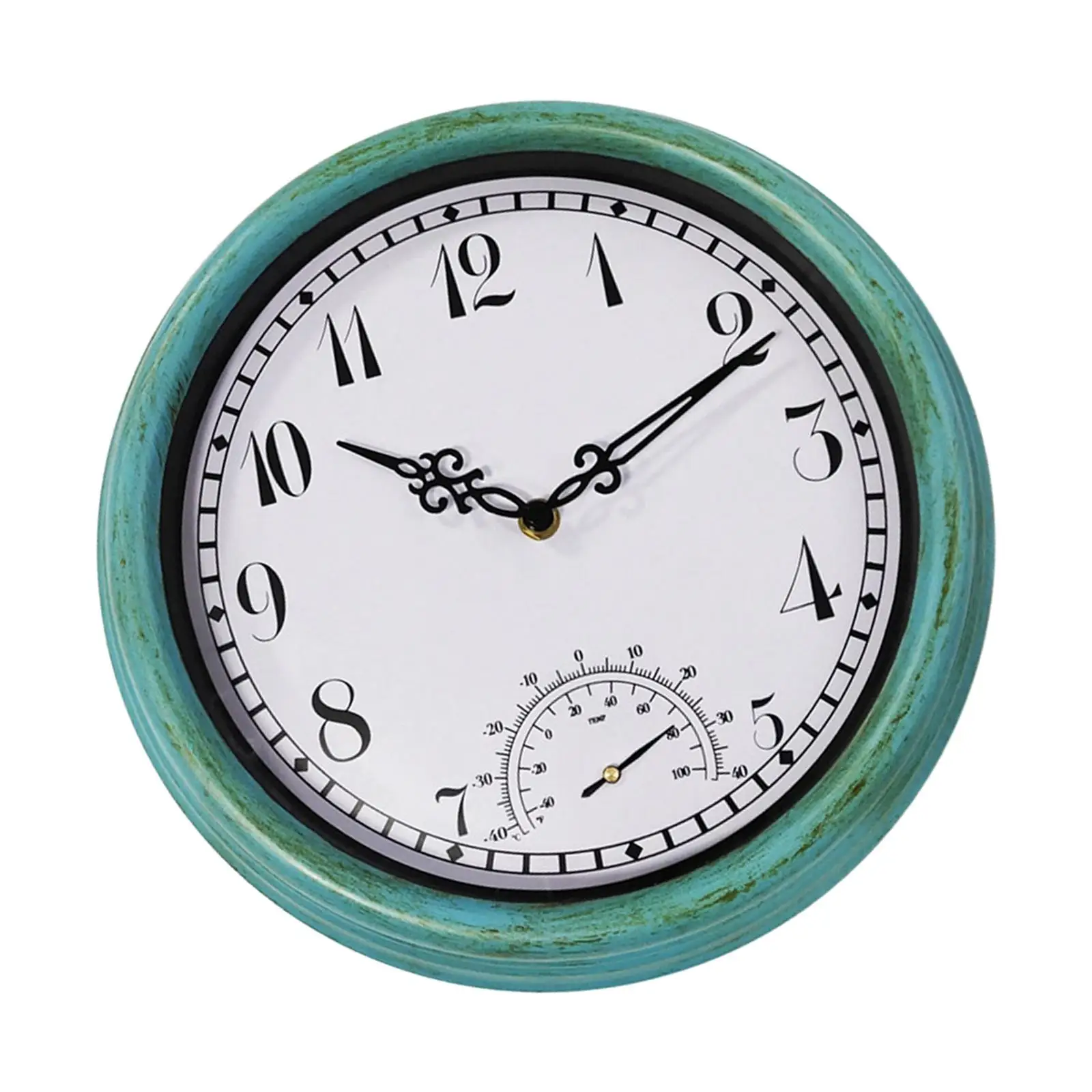 12 inch Wall Clock Accuracy Silent No Ticking Round Clock Wall Decorative for Outdoor Indoor Patio Fence Kitchen Sauna Room