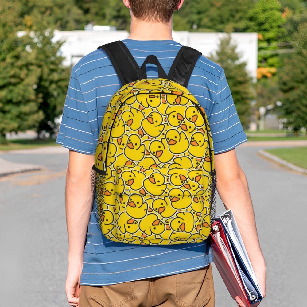 Mochila de pato amarelo para homens e