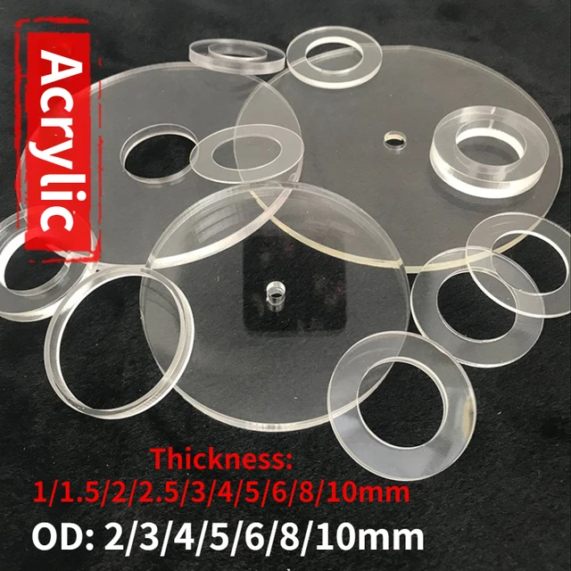 2/5/10pcsTransparent Acrylic Round Plate Ring Circular Sheet