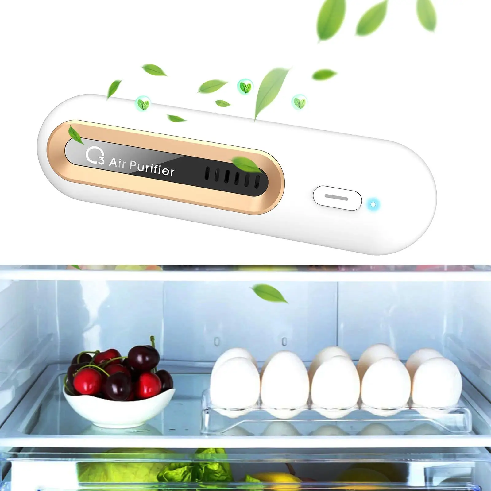 Portable Ozonator Refrigerator Purifier USB Food Preservation Odor Remover for Dinning Room, House, Home, Bathroom, Cabinet