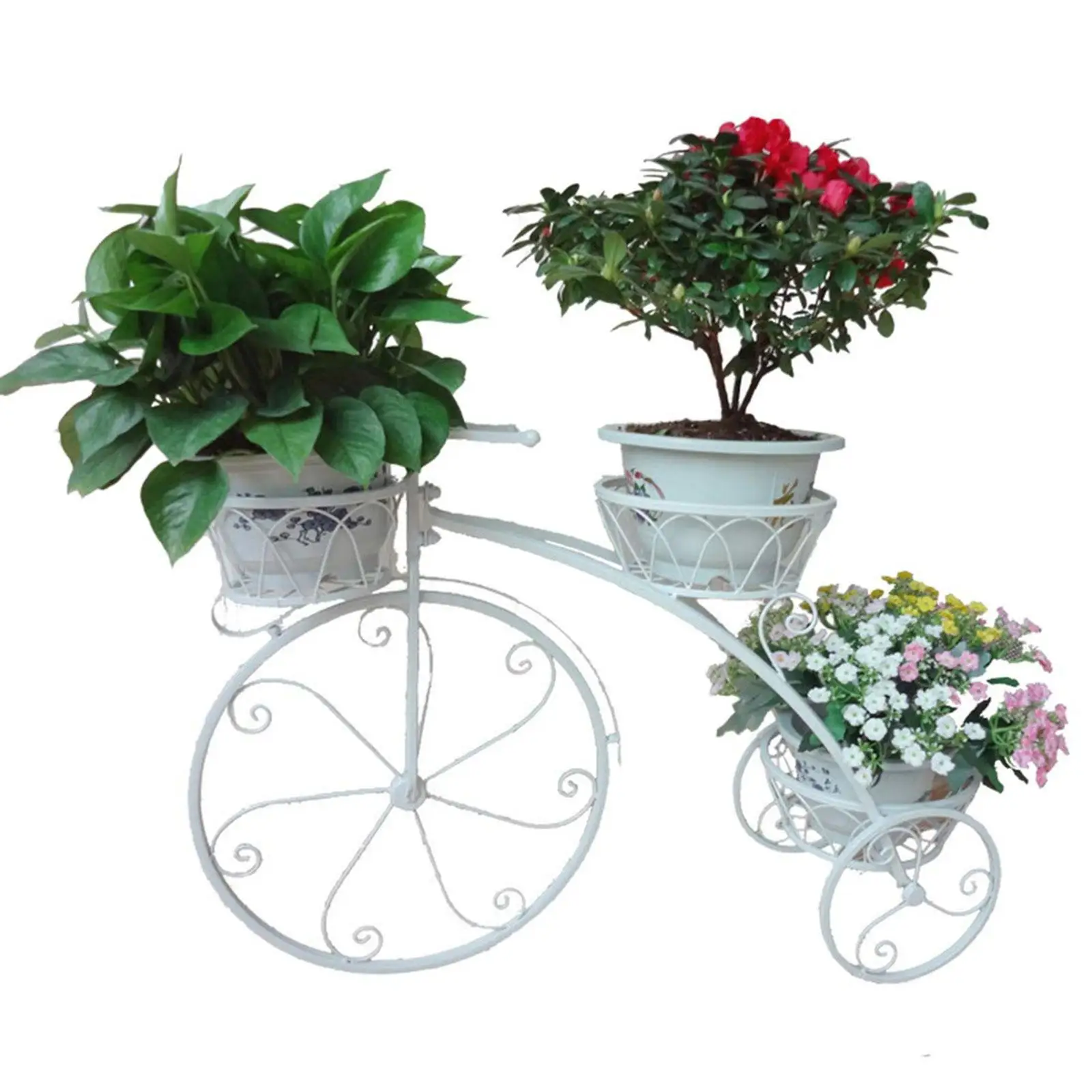 Creative Bicycle Flower Basket Bookshelf Multipurpose Decorative Storage Shelf Unique Bicycle Plant Stand for Living Room Home