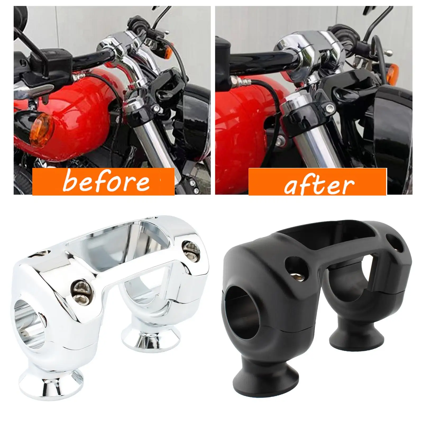 1.25inch Handlebar Riser Clamp Accessories Aluminum Alloy Spare Parts Easy to Install Durable Mount for Cvo Flstfse2 2006
