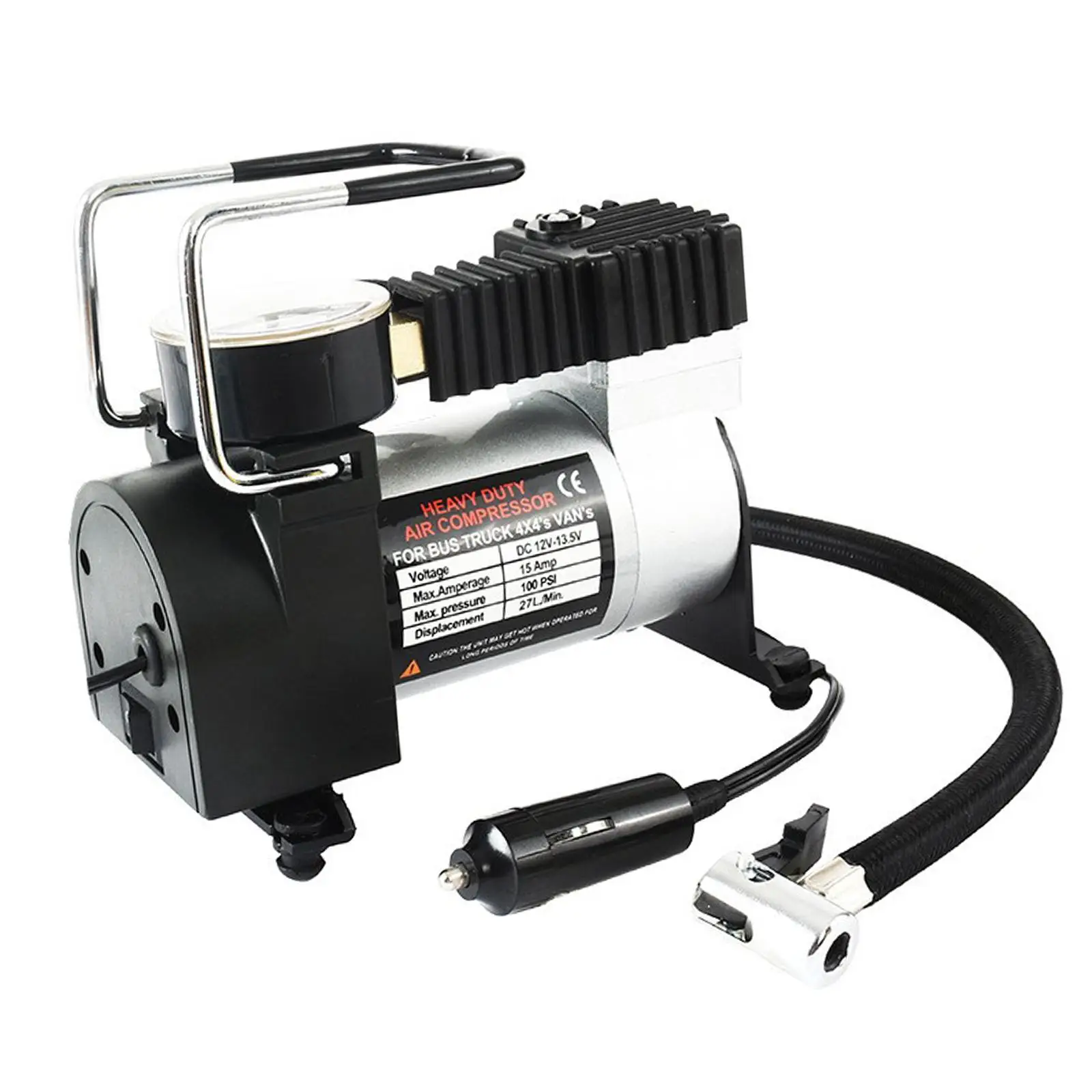 Portable Car Electric Air Pump Inflator Deflator, 12V Mini Compact Compressor